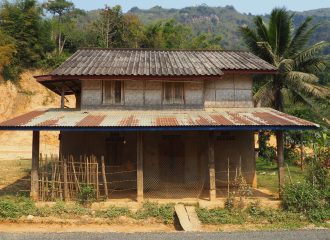 Eine einfach Behausung in Laos.